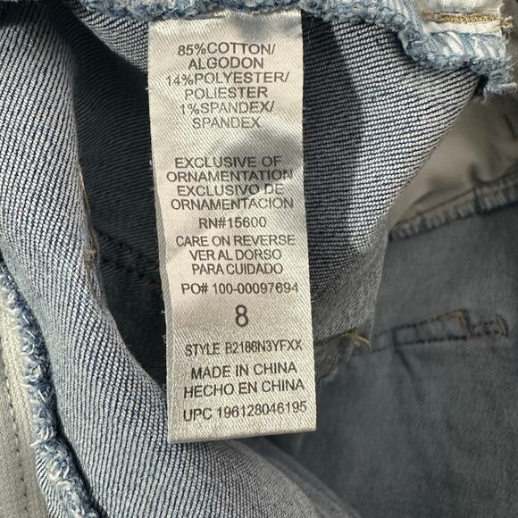 Democracy Ab Technology Jeans Womens 8 Medium Wash Distressed Frayed Hem Casual - Picture 6 of 7